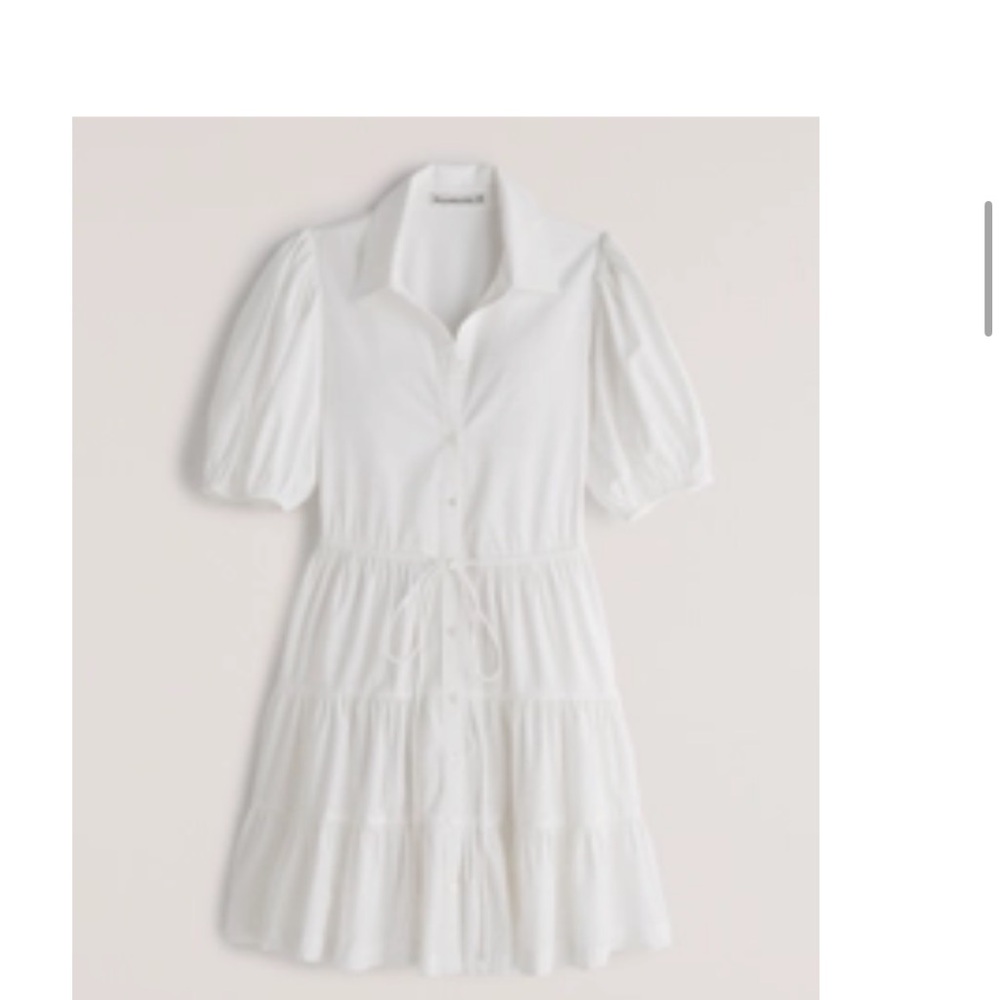 Abercrombie & Fitch Easy Waist Puff Sleeve Poplin Shirt Dress